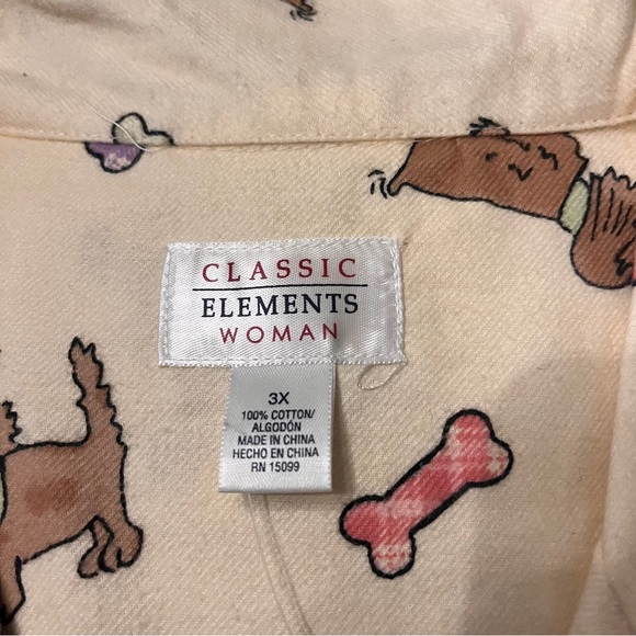 Classic Elements Women's Pajama Set - Cream with Dog and Bone Print - Picture 3 of 6